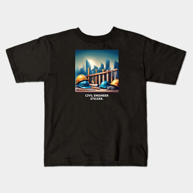 Civil engineer Kids T-Shirt by BlackMeme94